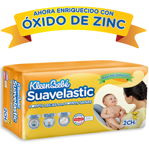 KleenBebé® Suavelastic® El pañal que mantiene seco a tu bebé por mucho más tiempo