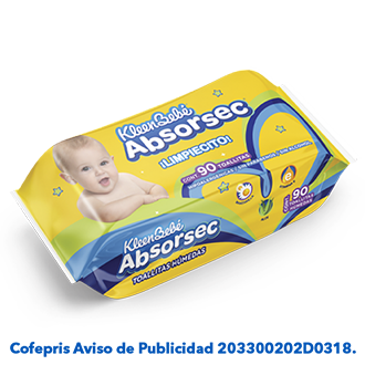 KleenBebé® Absorsec® Toallitas 90pz