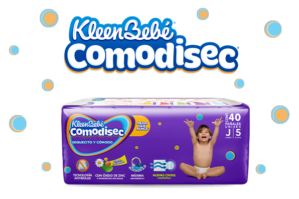 Tu bebé merece estar siempre sequecito y cómodo, por eso tenemos KleenBebé® Comodisec® para que siempre esté contento.