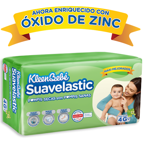 KleenBebé® Suavelastic® El pañal que mantiene seco a tu bebé por mucho más tiempo